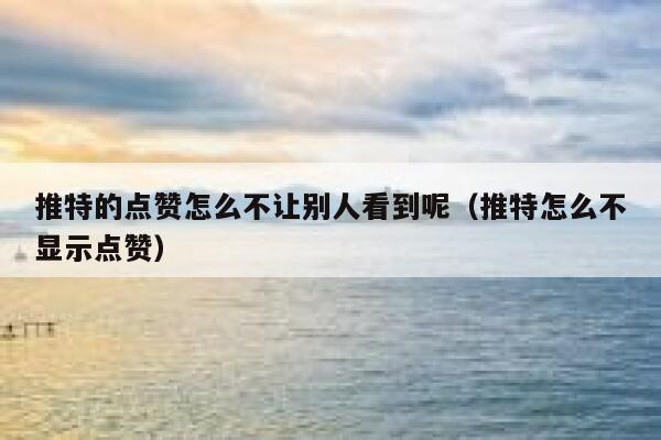 推特的点赞怎么不让别人看到呢（推特怎么不显示点赞） 第1张