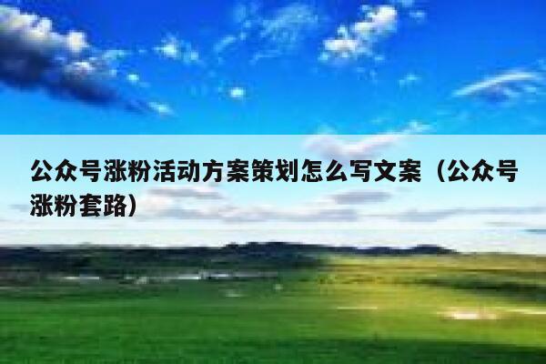 公众号涨粉活动方案策划怎么写文案（公众号涨粉套路） 第1张