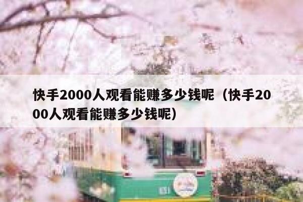 快手2000人观看能赚多少钱呢(快手2000人观看能赚多少钱呢) 第1张 快手2000人观看能赚多少钱呢(快手2000人观看能赚多少钱呢) 第1张