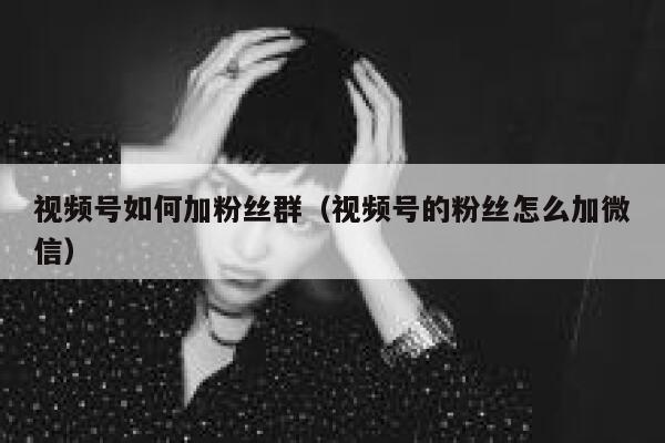 视频号如何加粉丝群（视频号的粉丝怎么加微信） 第1张