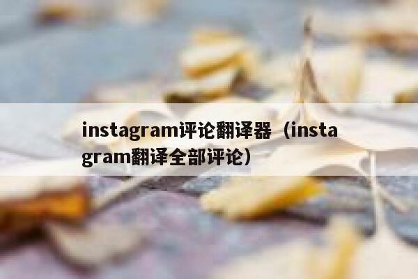 instagram评论翻译器（instagram翻译全部评论） 第1张