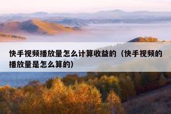 快手视频播放量怎么计算收益的（快手视频的播放量是怎么算的） 第1张