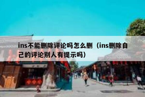 ins不能删除评论吗怎么删（ins删除自己的评论别人有提示吗） 第1张