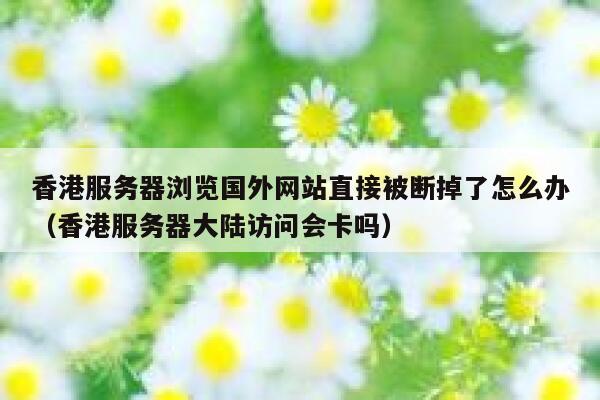 香港服务器浏览国外网站直接被断掉了怎么办(香港服务器大陆访问会卡吗) 第1张 香港服务器浏览国外网站直接被断掉了怎么办(香港服务器大陆访问会卡吗) 第1张