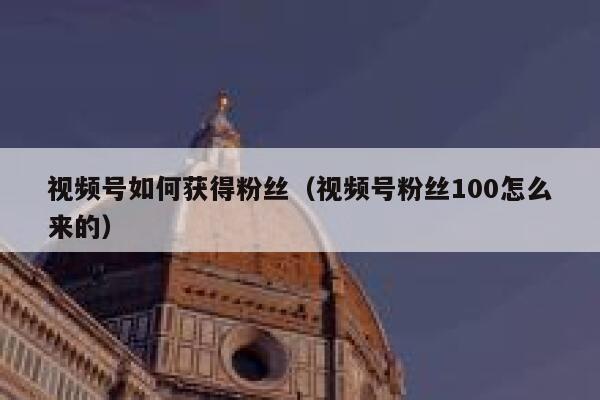 视频号如何获得粉丝（视频号粉丝100怎么来的） 第1张