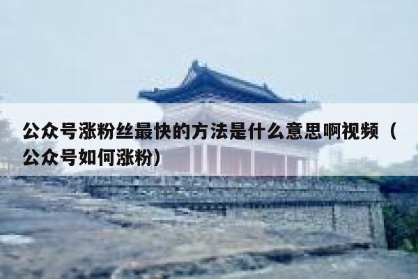 公众号涨粉丝最快的方法是什么意思啊视频（公众号如何涨粉） 第1张