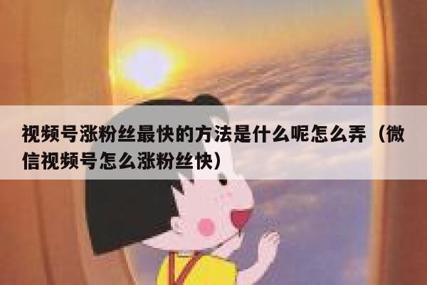 视频号涨粉丝最快的方法是什么呢怎么弄（微信视频号怎么涨粉丝快） 第1张