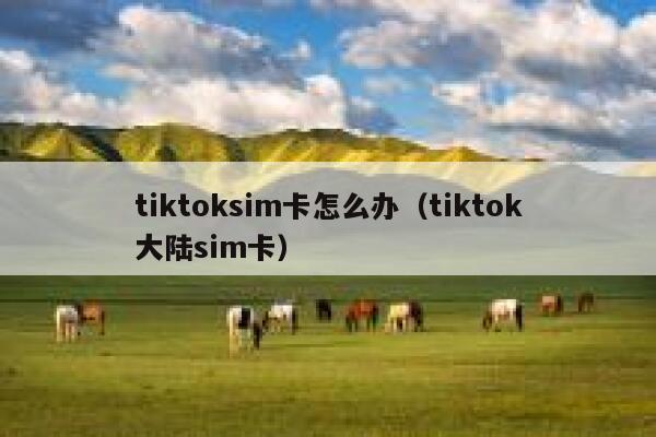 tiktoksim卡怎么办（tiktok大陆sim卡） 第1张