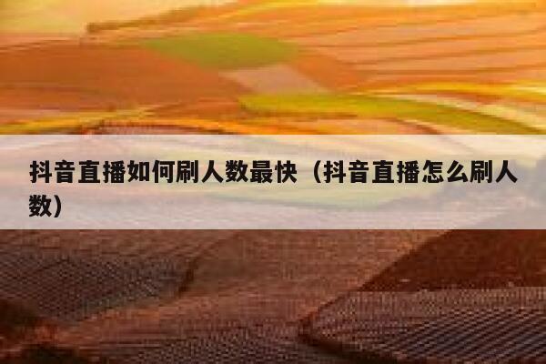 抖音直播如何刷人数最快（抖音直播怎么刷人数） 第1张