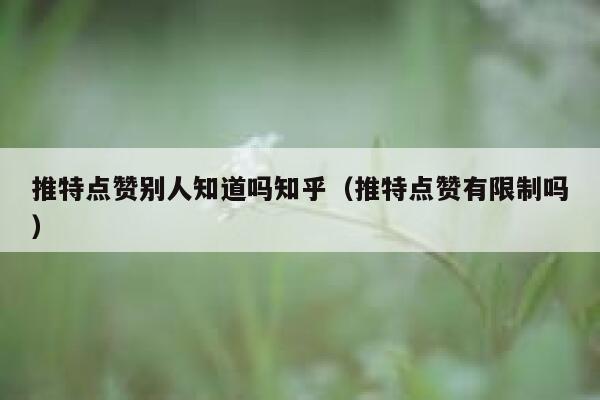 推特点赞别人知道吗知乎（推特点赞有限制吗） 第1张