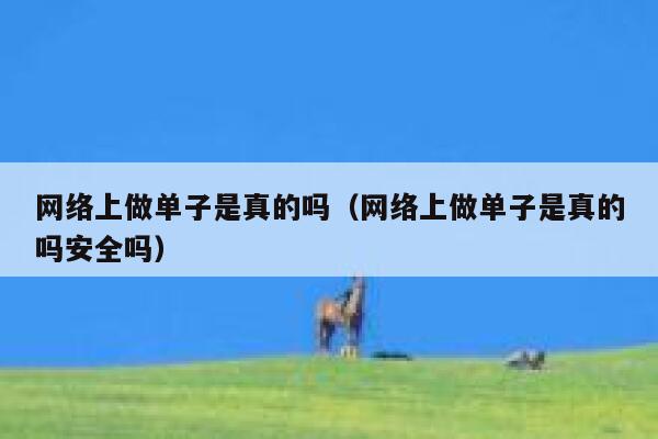 网络上做单子是真的吗（网络上做单子是真的吗安全吗） 第1张