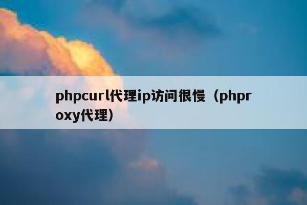 phpcurl代理ip访问很慢（phproxy代理） 第1张