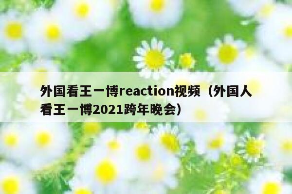 外国看王一博reaction视频（外国人看王一博2021跨年晚会） 第1张