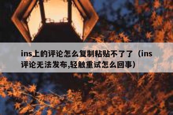 ins上的评论怎么复制粘贴不了了（ins评论无法发布,轻触重试怎么回事） 第1张
