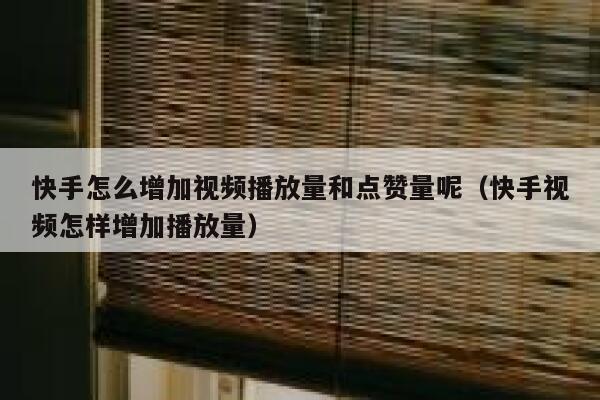 快手怎么增加视频播放量和点赞量呢（快手视频怎样增加播放量） 第1张