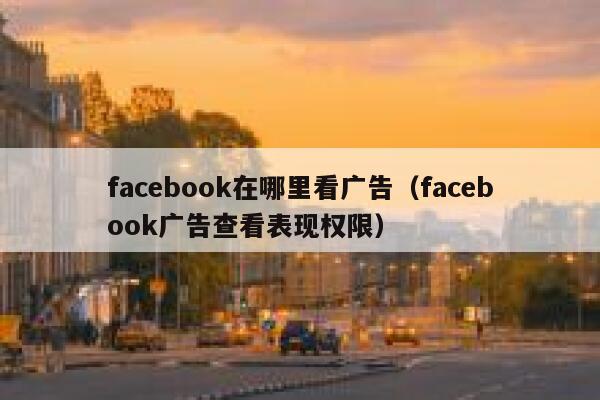 facebook在哪里看广告（facebook广告查看表现权限） 第1张