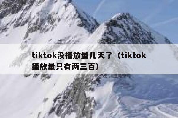 tiktok没播放量几天了（tiktok播放量只有两三百） 第1张