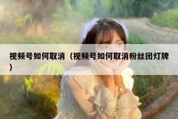 视频号如何取消（视频号如何取消粉丝团灯牌） 第1张
