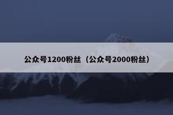 公众号1200粉丝（公众号2000粉丝） 第1张