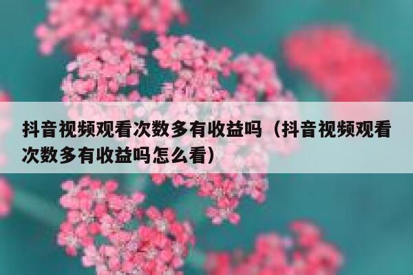 抖音视频观看次数多有收益吗（抖音视频观看次数多有收益吗怎么看） 第1张