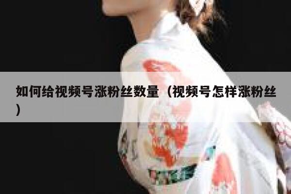 如何给视频号涨粉丝数量（视频号怎样涨粉丝） 第1张