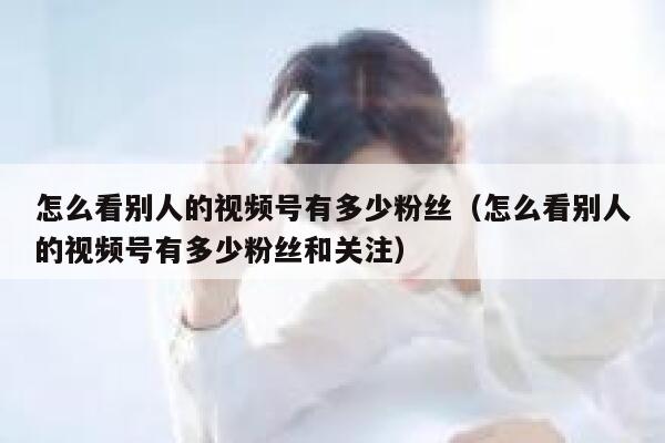 怎么看别人的视频号有多少粉丝（怎么看别人的视频号有多少粉丝和关注） 第1张