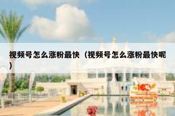 视频号怎么涨粉最快（视频号怎么涨粉最快呢） 第1张