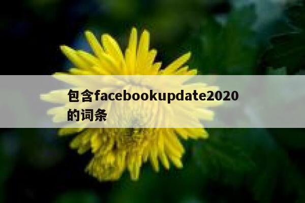 包含facebookupdate2020的词条 第1张