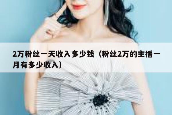 2万粉丝一天收入多少钱（粉丝2万的主播一月有多少收入） 第1张