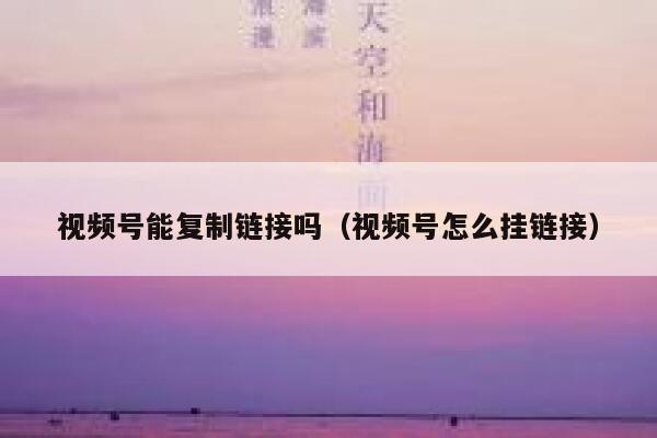 视频号能复制链接吗（视频号怎么挂链接） 第1张