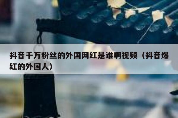 抖音千万粉丝的外国网红是谁啊视频（抖音爆红的外国人） 第1张