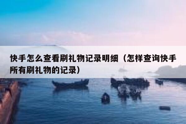 快手怎么查看刷礼物记录明细（怎样查询快手所有刷礼物的记录） 第1张