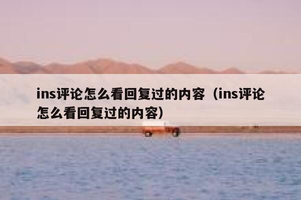 ins评论怎么看回复过的内容（ins评论怎么看回复过的内容） 第1张