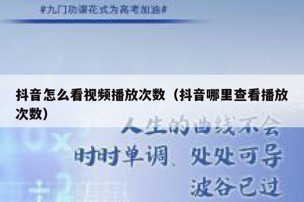 抖音怎么看视频播放次数（抖音哪里查看播放次数） 第1张