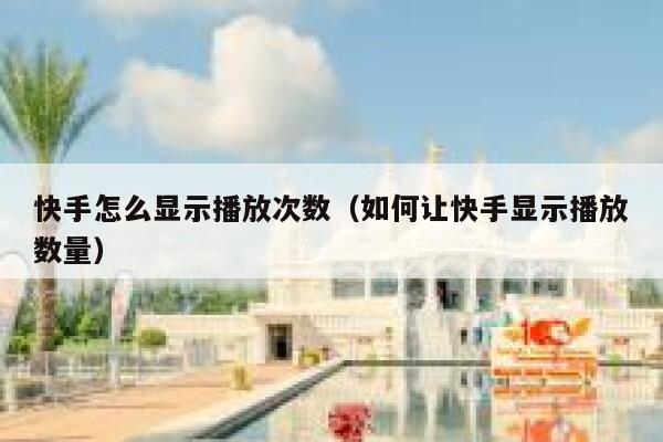 快手怎么显示播放次数（如何让快手显示播放数量） 第1张