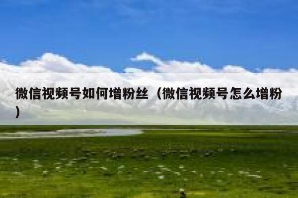 微信视频号如何增粉丝（微信视频号怎么增粉） 第1张