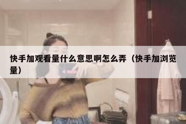 快手加观看量什么意思啊怎么弄（快手加浏览量） 第1张