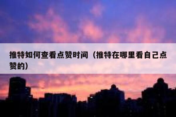 推特如何查看点赞时间（推特在哪里看自己点赞的） 第1张