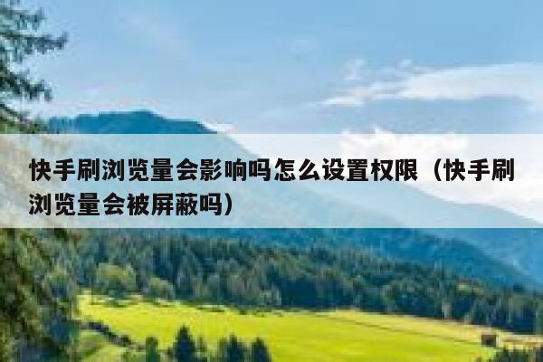 快手刷浏览量会影响吗怎么设置权限（快手刷浏览量会被屏蔽吗） 第1张