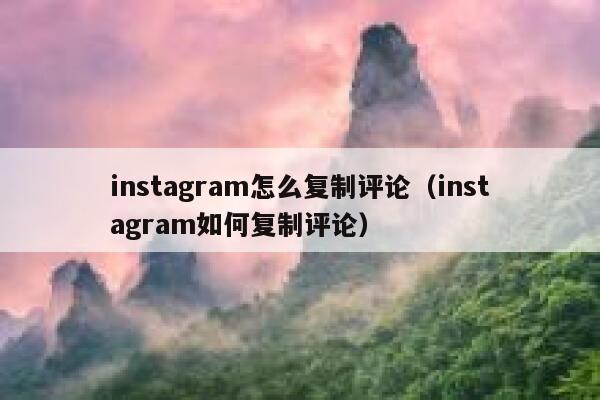 instagram怎么复制评论（instagram如何复制评论） 第1张