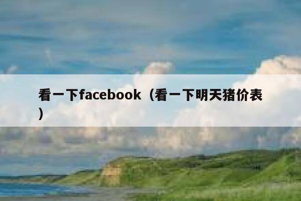 看一下facebook（看一下明天猪价表） 第1张