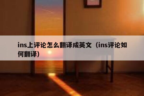 ins上评论怎么翻译成英文（ins评论如何翻译） 第1张