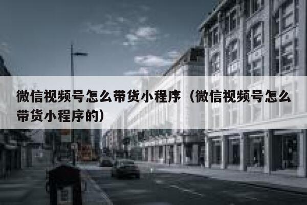 微信视频号怎么带货小程序（微信视频号怎么带货小程序的） 第1张