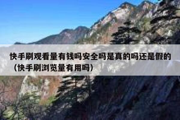 快手刷观看量有钱吗安全吗是真的吗还是假的（快手刷浏览量有用吗） 第1张