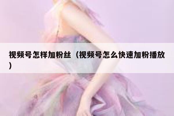 视频号怎样加粉丝（视频号怎么快速加粉播放） 第1张