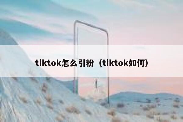 tiktok怎么引粉（tiktok如何） 第1张