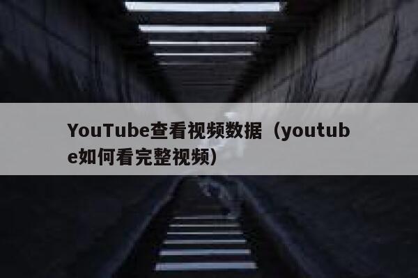 YouTube查看视频数据（youtube如何看完整视频） 第1张
