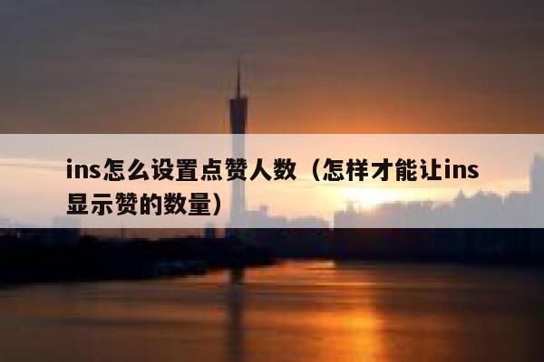ins怎么设置点赞人数（怎样才能让ins显示赞的数量） 第1张