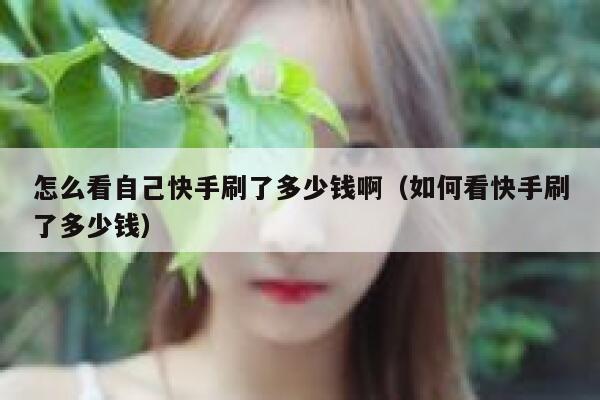 怎么看自己快手刷了多少钱啊（如何看快手刷了多少钱） 第1张