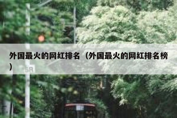 外国最火的网红排名（外国最火的网红排名榜） 第1张